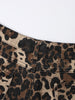 Leopard Ripped Wide Leg Jeans For Women High Waist Patchwork Button Loose Denim Pant Female Clothing