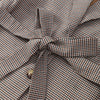 Elegant Plaid Stand Collar Jacket Shorts Set Women Full Sleeve Belted Buttons Blazer Suit Lady Commute Street Outfits