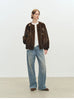 Winter Elegant Thick Warm Soft Brown Short Faux Mink Fur Coat Women Beading Loose Stylish Chic Fluffy Jacket