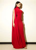 Split Turtleneck Sexy Maxi Dress Women Gown One-shoulder High Waist Bodycon Solid Club Party Long Dress Elegant