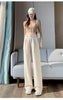 Brown Woolen Suit Pants for Women in Autumn and Winter Narrow Version Straight Wide-leg Pants with Drape