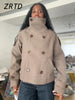 Elegant Women's Short Woolen Coats Stand Collar Double Breasted Long Sleeve Female Jacket Autumn Winter Lady Warm Outwear