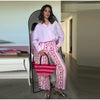Multicolor Striped Low Waisted Pants Straight Leg Full Length Retro Colorful Trousers Spring Casual Lady Daily Wear