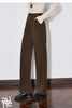 Women Casual Pants Autumn and Winter Mid Waist Workwear Style Straight Woolen Pants