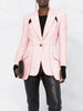 Patchwork Button Slim Blazer For Women Notched Collar Long Sleeve Spliced Pockets Hollow Out Designer Coat Female