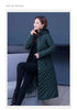 Middle-aged Womens Down Cotton Coat Winter Long Warm Quilted Cotton Jacket Female Casual Hooded Parka Overcoat Purple 5XL