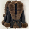 Real Fur Wool Jacket Reality Fur Jacket Women Natural Fox Fur Cuffs Winter Clothing Female Elegant with Belt Woolen Coat
