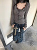 2000s Japanese Jeans Pants Women Low Waist Denim Pant Streetwear American Retro Y2k Trousers Jeans Slim E-girls Jeans
