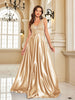 Elegant Sequins Evening Dress For Women Deep V-neck Satin Prom Party Green Dress Floor Length Blue Formal Gowns