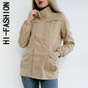 Women Double Layer Windbreaker Autumn Casual Slim Coat Plus Size 4Xl Stand-Up Collar Ladies Jacket