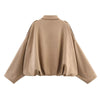 Women Suede Textured Jacket Long Sleeve Lapel Collar Loose Coats Casual Female Outerwear Chic Tops