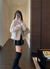 Autumn Winter Female Lamb Wool Faux Fur Tops Coat Women Stand Collar Short Fur Jacket Ladies Long Sleeves Plush Outerwear