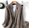 Spring Autumn Plaid Suit Jacket Women Casual Blazers Small Coat Lady Outerwear Loose Tops Female Lattice Blazers