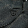 Women's Plaid Blazer Asymmetric Button Stand Collar Long Sleeve Pocket Detail Slim Fit Elegant Casual Office Outerwear
