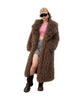 Colorful Fahionable Faux Fur Mongolian Jacket Long Tailored Collar Plush Winter Coat for Women Elegant Loose Fit Outerwear