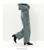 Women Jeans Washed Curved Barrel Loose Draping Wide Leg Autumn Retro Street Style Denim Bottoms Daily Wear