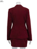 Wine Red Two Piece Set For Women Elegant Long Sleeve Single Breasted Blazers And Slim Simple Mini Skirts Sets