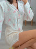 Floral Printed Blazer Skirt Suit Women Elegant Cropped Lapel V-neck Coat Slim Mini Skirts Set Spring Lady Casual Outfit
