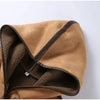 Elegant Hooded Plush Short Coat Women Retro Chic Suede Single Breasted Jackets Coats Female Winter Casual Street Outwear