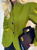Women Long Sleeve Short Jackets Stand Neck Button Waist-cinching Chic Blazer Lady Commute Street Outerwear