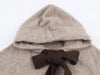 women's holiday party date gentle cute bow act the role of long sleeve hooded knit coat