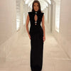 Sexy Plunge Hollow Out Dress Black Striped Slim Long Sleeve Mini Dress Female High Street Party Clubwear Dress