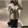 Leopard Print Women's Faux Fur Jacket Stand Neck Full Sleeve Slim Fitted Cropped Coats Female Autumn Winter Vintage Outwear