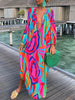 Autumn Women's Print Casual Dress V-neck Long Sleeve Loose Holiday Party Long Dresses For Women Robe Femme