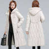 Long Winter Over-The-Knee Overcoat Parka Down Cotton-Padded Jacket Women's Plus Size 100 KG Slim Cotton-Padded Jacket