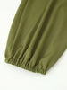 Olive Green Asymmetric Blazer & Pants Set – Women's Ruched Waist Suit Two Piece Office Lady Autumn