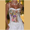Women's Floral Print Three Piece Set Blazer Corset Top Wide Leg Pant Spring Lady Casual Daily Vacation Party Outfit