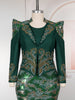 Wedding Party Dresses For Women Long Sleeve Coat And Sequin Vest Dress Turkey African Clothing 2 Piece Set Dashiki Outfit