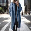 Autumn Winter Women Multi-color Multi-size Long Wool Blend Trench Coat Casual Outerwear