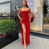 Dresses Woman Slim Waist Solid Color Split Camisole Skirt