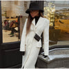 Elegant Waist Cinching Woolen Coats Autumn Winter Lady Single-breasted Lapel Long Overcoat Women's High Street Outwear