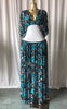 Women Dot Floral Printed Drawstring Ruched Batwing Half Sleeve Corset Maxi Dress Vacation Party Long Dresses Vestidos