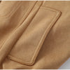 Retro Brown Suede Lapel Zippered Short Jackets Women's Casual Full Sleeves Pocket Loose Coats Spring Daily Commute Outwear