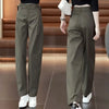 Army Green Wide-Leg Overalls Pants Women Spring Autumn 2026New Drape High Waist Trousers Loose Slim Narrow Straight Pants Female