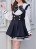 Japanese Y2 Aesthetics Rhinestone Bow Dress Shorts Set Women Gothic Lolita Style Long Sleeve Shirt Dresses Party Slim Mini Dress