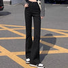 Woman American High Waist Slim Fit Bell Bottom Jeans Female Y2k Flare Pants Girls Elastic Designer Black Denim Trousers