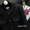 Women's Short Jacket Spring Autumn High-grade Tweed Lady Casual Outerwear Solid Single Breasted Ladies High-Quality Coat