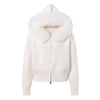 Slim Knit Cardigan Hoodies Women Autumn Solid Long Sleeve Sweater Coats Winter Street Vintage Basic Hoodie