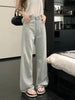 Women Blue Baggy Plaid Jeans Vintage Y2k Cowboy Pants Harajuku Aesthetic Denim Trousers Trashy Japanese 2000s Style Clothes