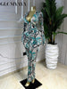 Women Printed V-neck Ruched Bodycon Midi Maxi Long Dress Vacation Birthday Holiday Party Dresses Vestidos