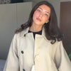 Waterproof Crop Jacket Women's Jacket Autumn Casual Beige Short Windbreaker Long Sleeve Outerwears Button Trench Coat