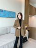 Women Autumn and Winter Blaze Black Cotton Lined Warm Suit Jacket Women's Korean Street Bombing Suit Coat