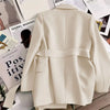 Spring Design with Belt Women's Blazers Korean Streetwear Long Sleeve Blazer Jacket Notched Collar Suit Coat