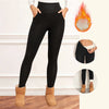 Women Velvet Leggings with Pockets Autumn Winter Warm Fleece Tights Velvet Solid Color Prevent Cold Leggings Stretch Leggings