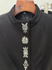 High Street Designer Suit Women Beaded Diamonds Stand Collar Jacket Pants Suit 2pcs Set