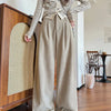 Retro Maillard Brown Corduroy Pants for Women Autumn Winter Wide Leg Pants Female Casual High Waist Straight Leg Trousers